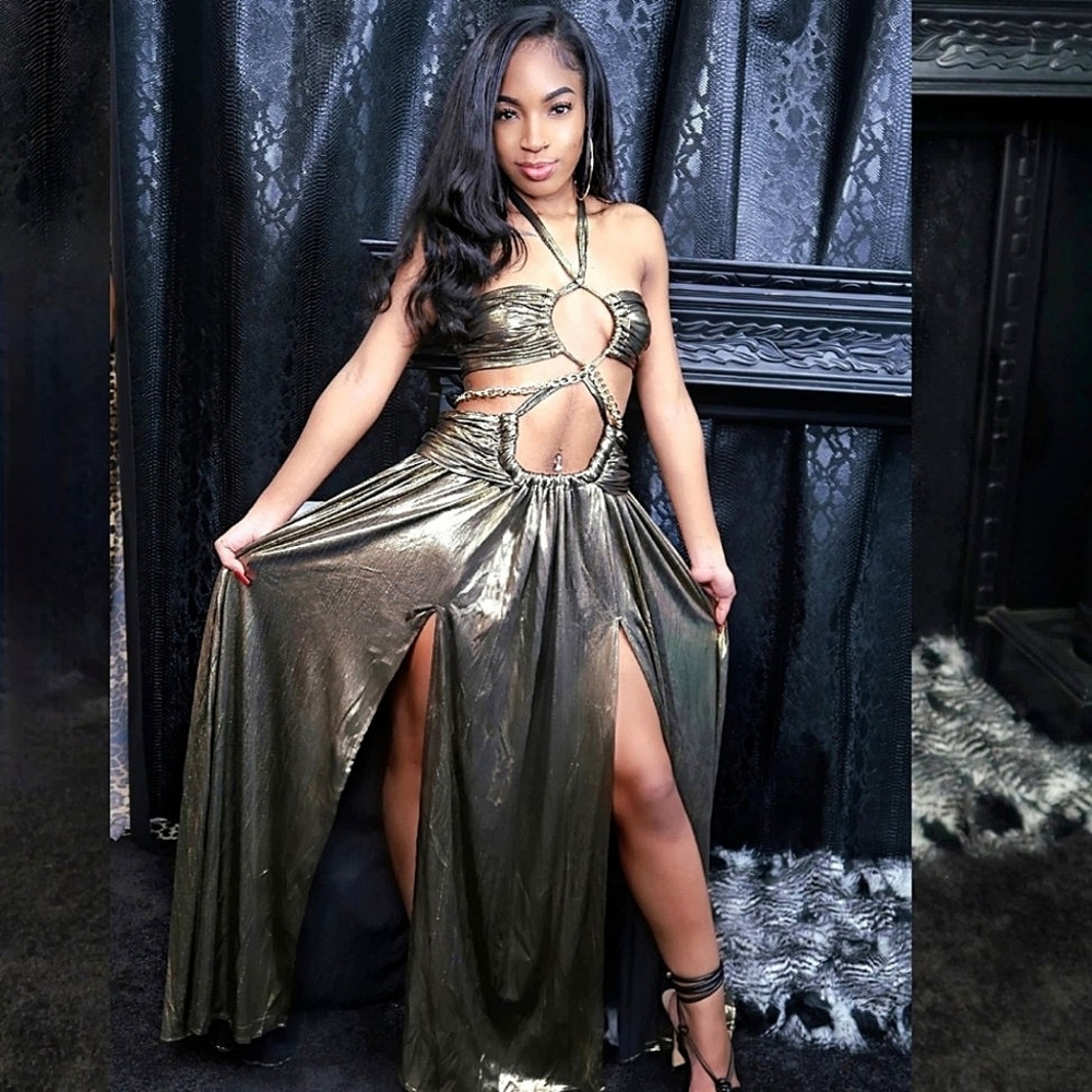 Bronze Goddess Maxi Dress